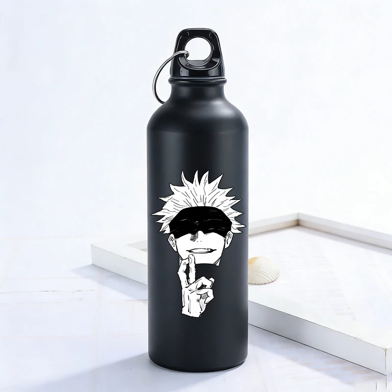 500ml Jujutsu Kaisen Sportflasche aus Aluminium, Bergsteiger-Trinkflasche für Männer, Gojo Satoru Anime Hochkapazitäts-Trinkflasche, Geschenk