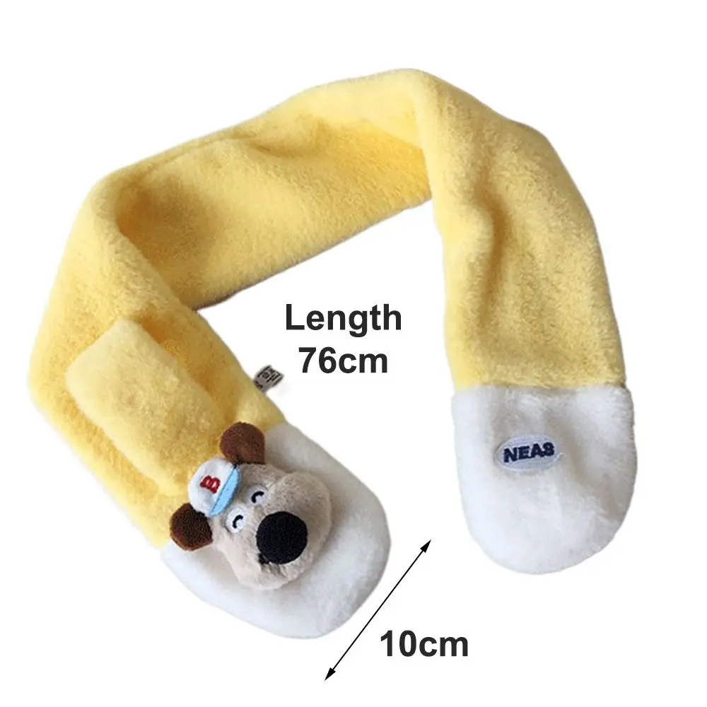 Mode enfants col de fourrure écharpe garder au chaud épaissir thermique cou plus chaud coupe-vent dessin animé hiver foulards automne hiver