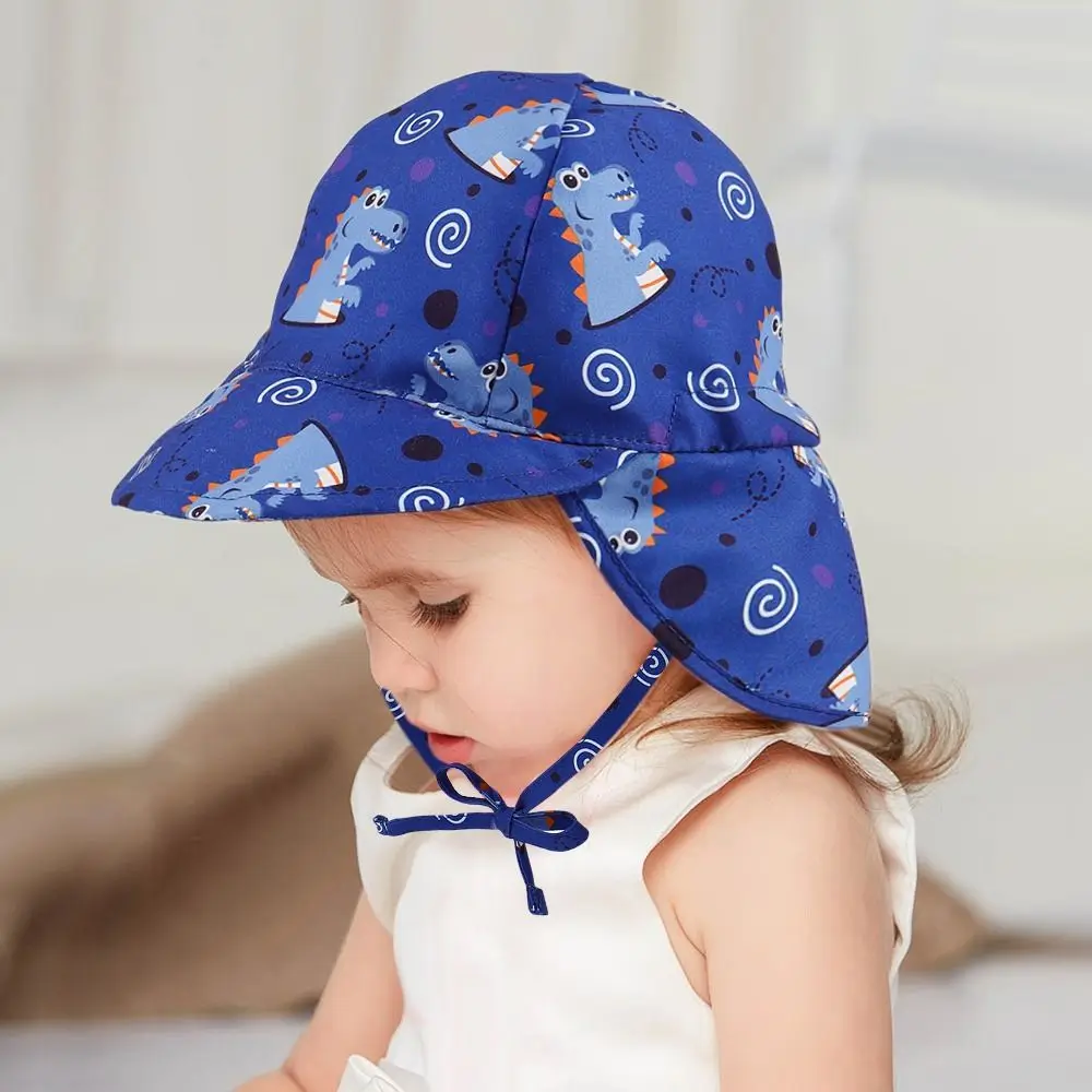 Children Summer Bucket Hats UV Protection Outdoor Beach Sun Hat Boy Girl Flap Cap Adjustable Wide Brim Cap Sunscreen Hat