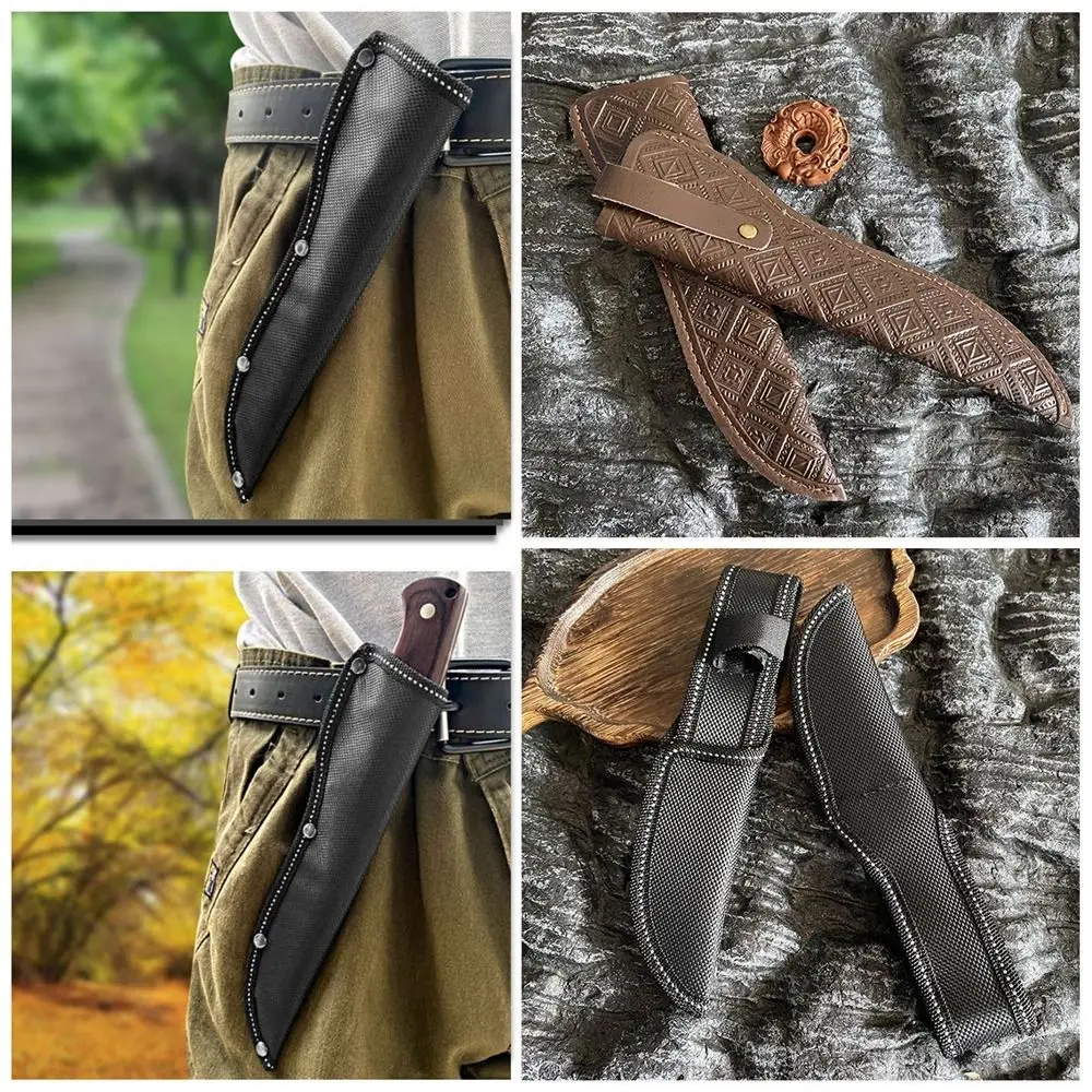 With Waist Belt Buckle Knife Sheath Multistyles Pocket Leather Sheath Belt Multi-function Tool Bag Outdoor Accessories