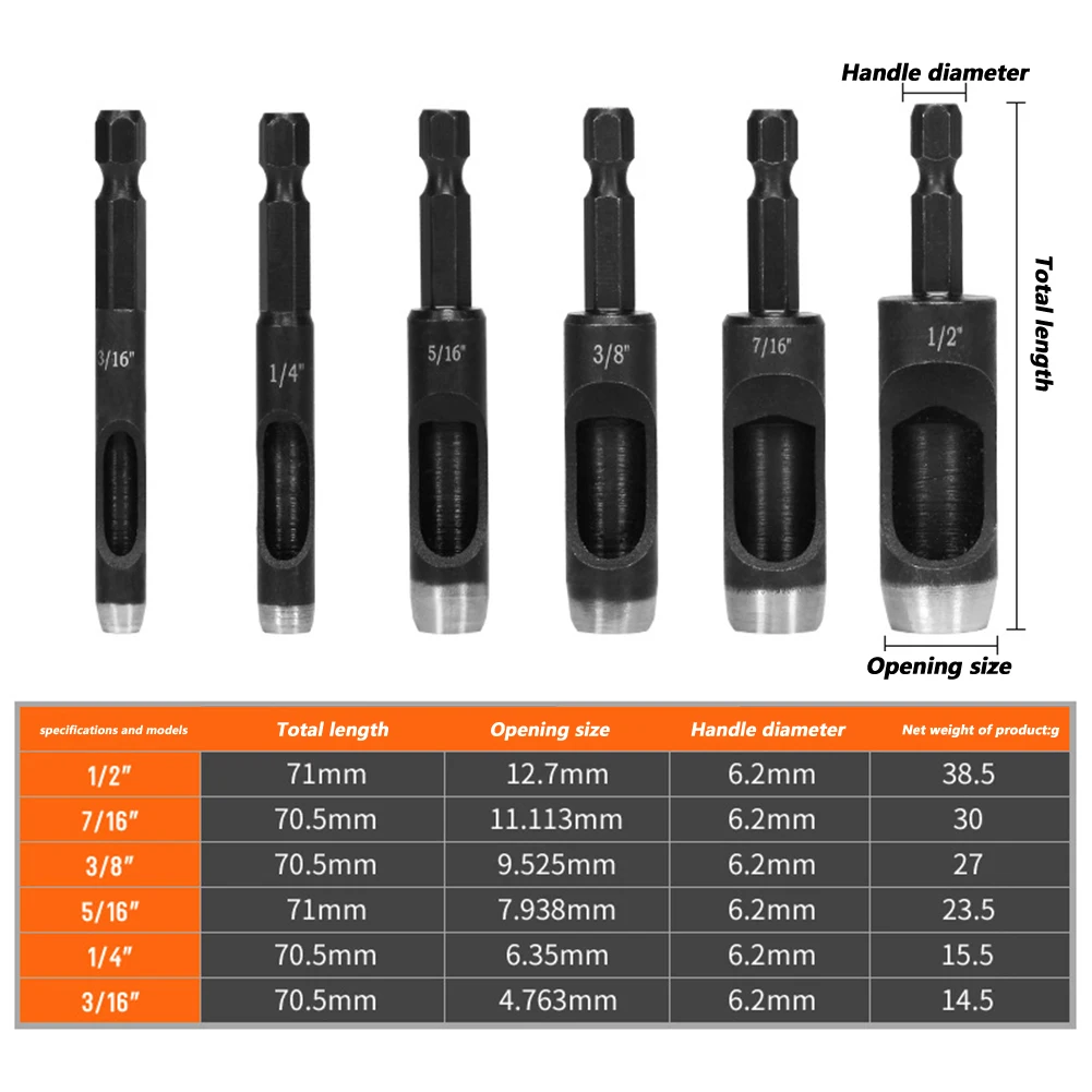 Hollow Hole Punches Effortless Punching Set for Electric Drill Perfect for Leather Paper and Synthetic Materials!