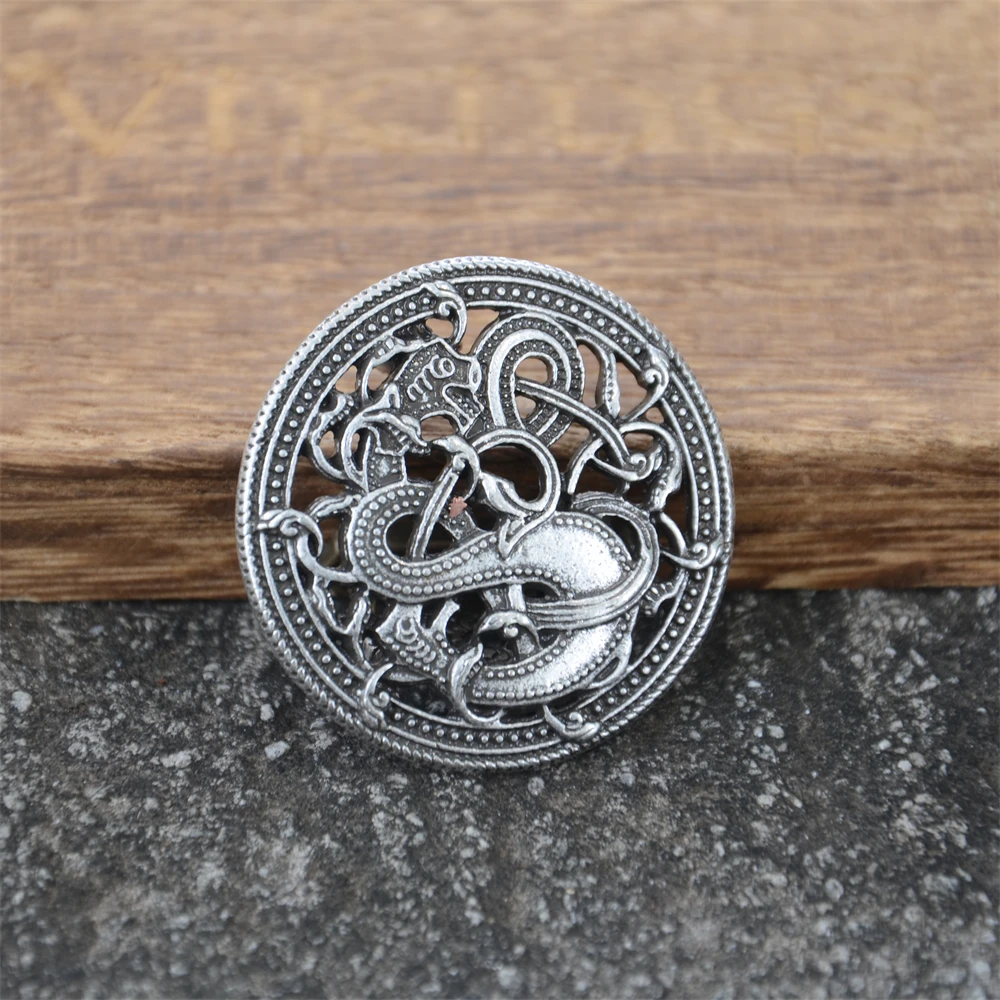 Nostalgia Gothic Fashion Norse Dragon Brooch For Women Men Viking Accessories Clothes Pin Gift