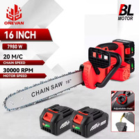 7980W16Inch Brushless Electric Chain Saw Cordless Portable Logging Pruning Saw Woodworking Power Tool For 21V 18V Battery
