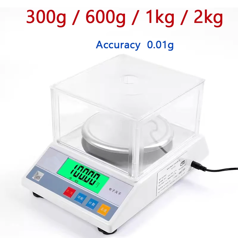 457B Electronic Scale Weighing Balance 0.01g High Precision Laboratory Commercial Gold Jewelry Weighing Windshield