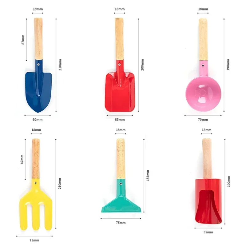 Imagem -05 - Kids Gardening Tool Grupo Colher Infantil pá Ancinho Espátula Garfo Brinquedos de Escavação Portátil Seguro Praia Areia Playing Tools Pcs