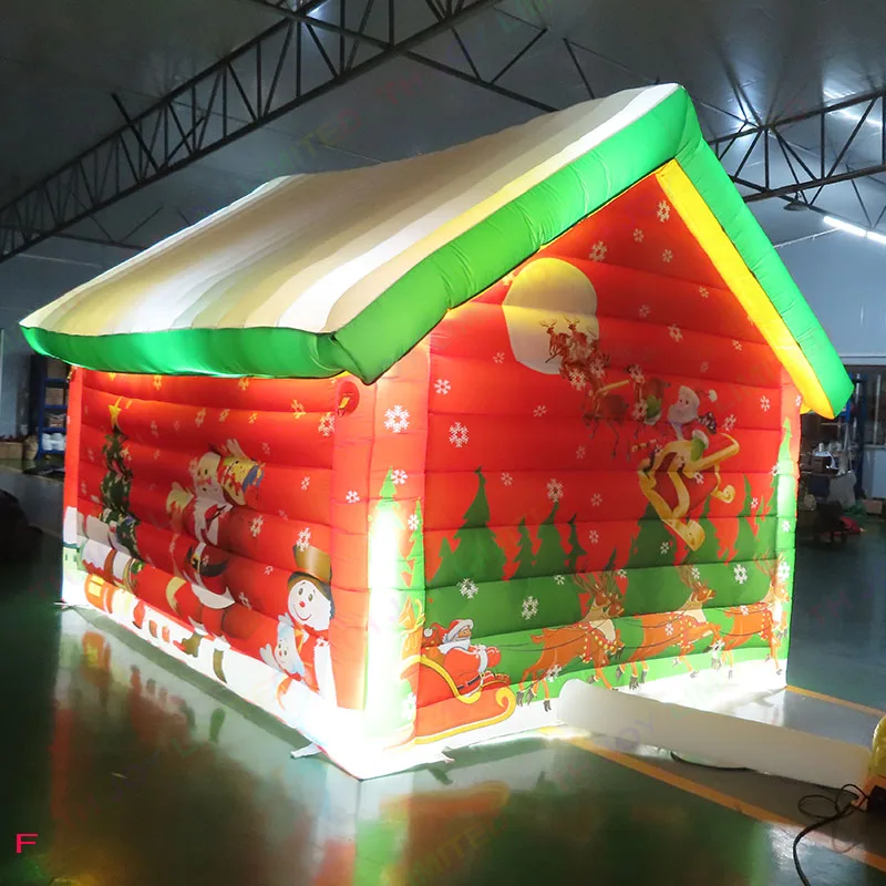 Grote Kerstman Opblaasbare Grotto Tent Outdoor Kerstversiering Ontwerp