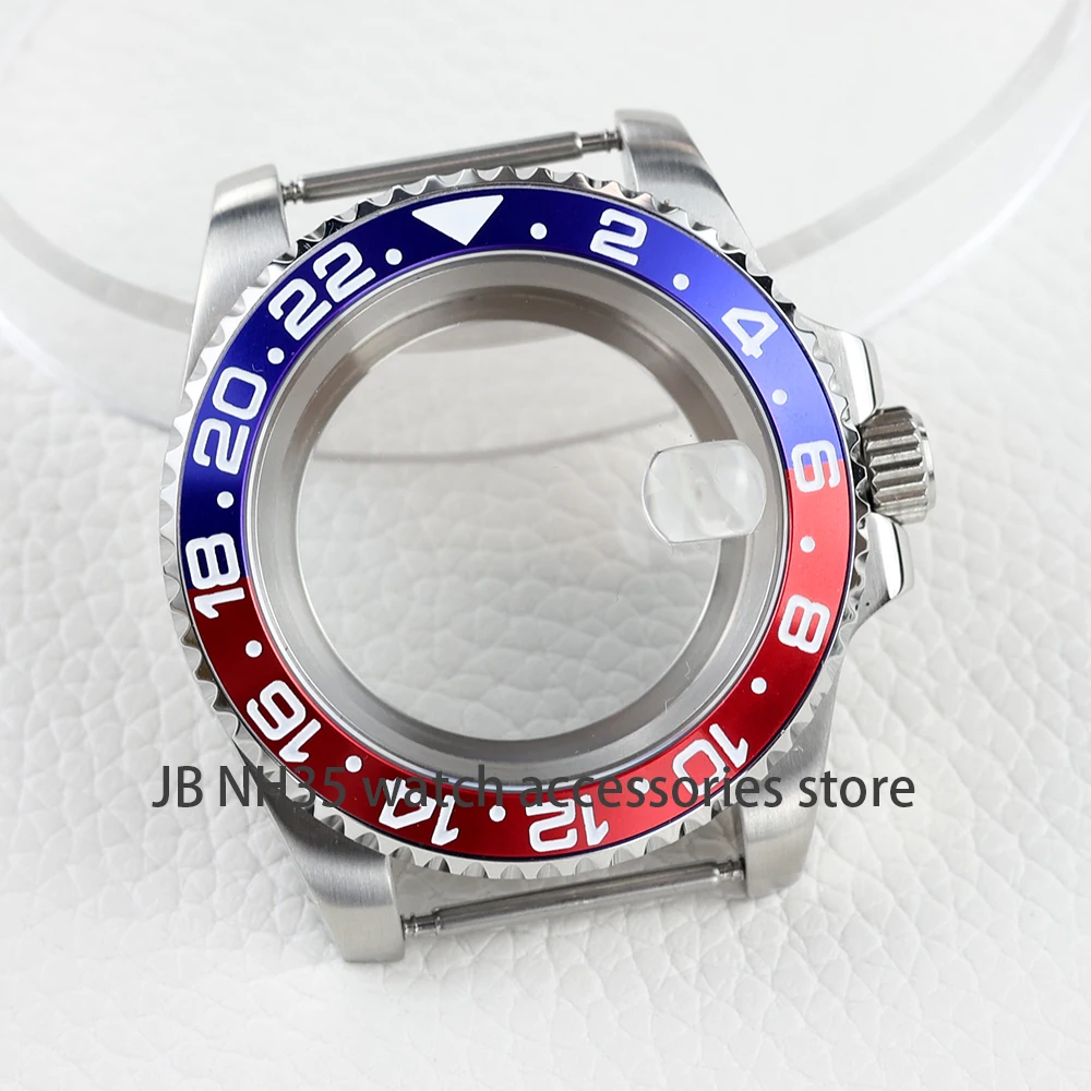 40mm NH35 Watch Case For Seiko nh34 nh35 nh36/38 Miyota 8215 Movement 28.5mm Dial Waterproof  Gmt-master Ceramic Bezel Insert