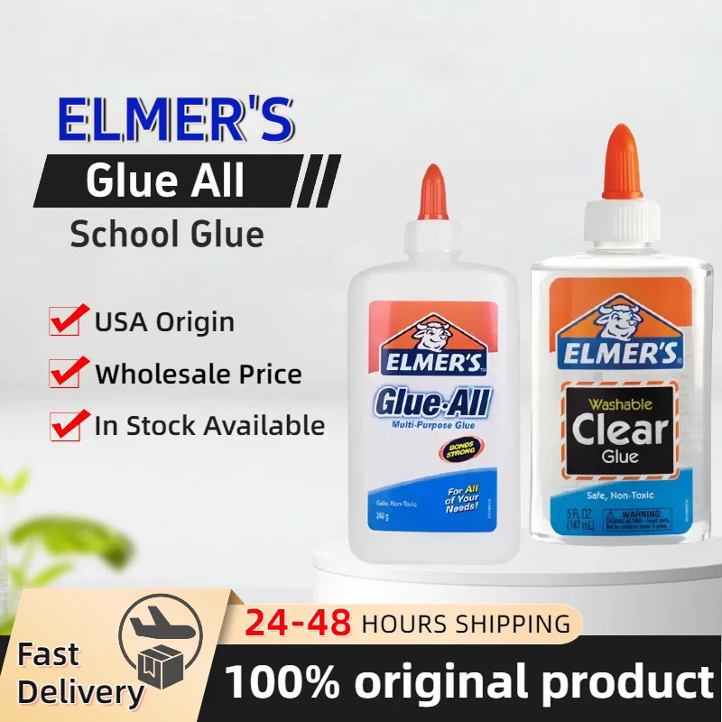 Colle Elmers liquide lavable, colle scolaire, colle Slime Elmers, colle transparente pour la fabrication de Slime, meilleur prix, vente en gros