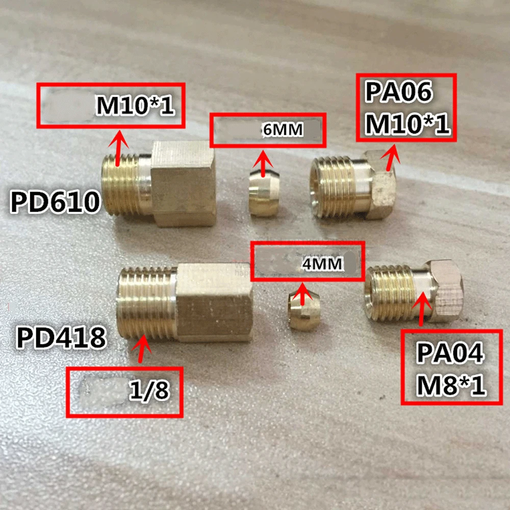 M4 M6 M8 M10 1/8 "1/4" BSP męskie do 4 6 8mm rura kompresyjna mosiężna złączka rurowa oleju smarowego