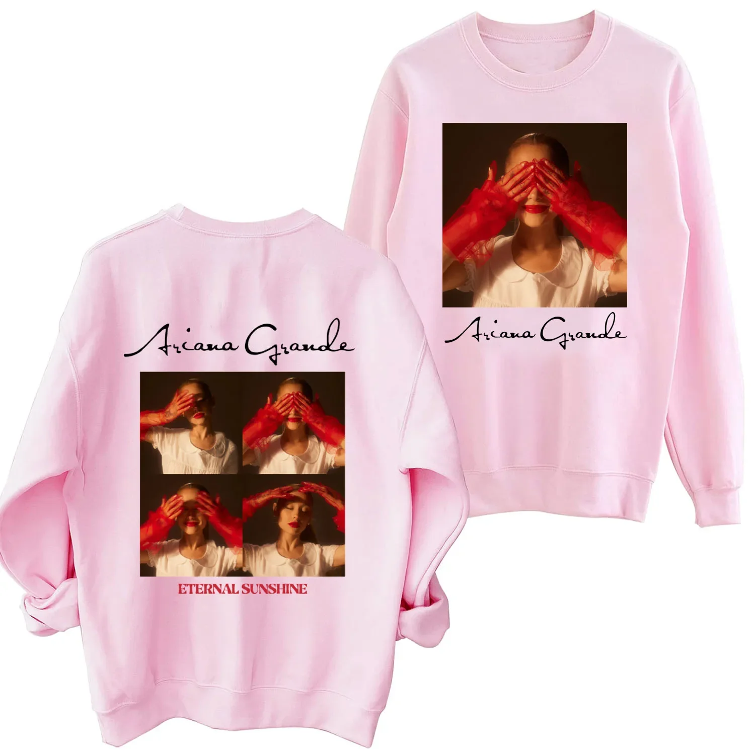 Ariana Grande Eternal Sunshine 2024 Sweatshirt Harajuku Round Neck Long Sleeve Oversized Hoodie P!nk Fans Gift