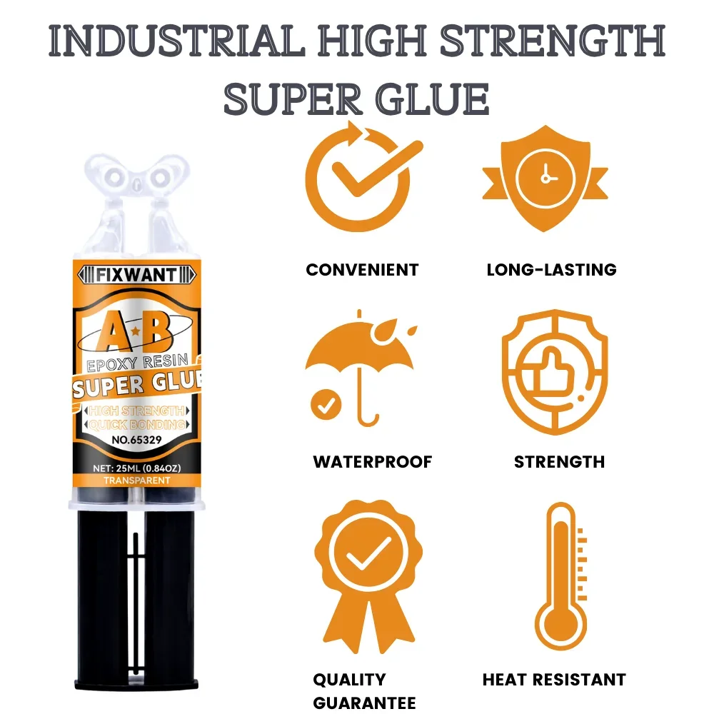 AB Epoxy Resin Glue Cold Welding For Metal Stainless Steel Glass Repair Tool High Temperature Resistant Liquid Glue 6ML 25ML