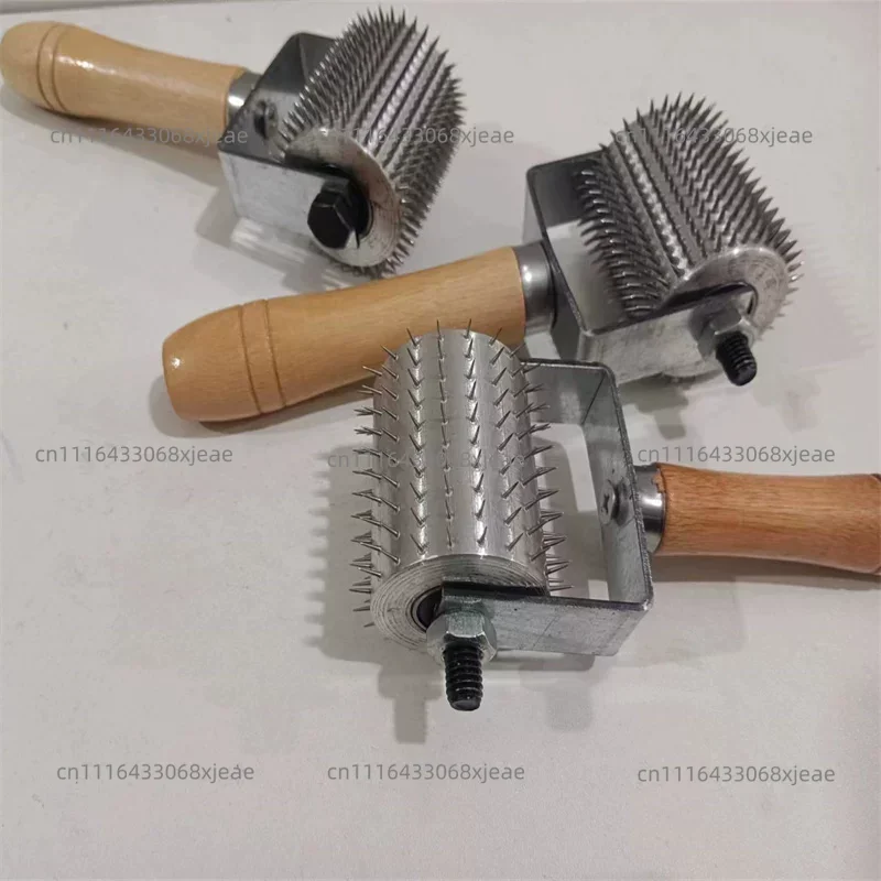 1 piece 50Cm Hand-held Piercing Roller Non-slip Handle Punching Wheel Tool