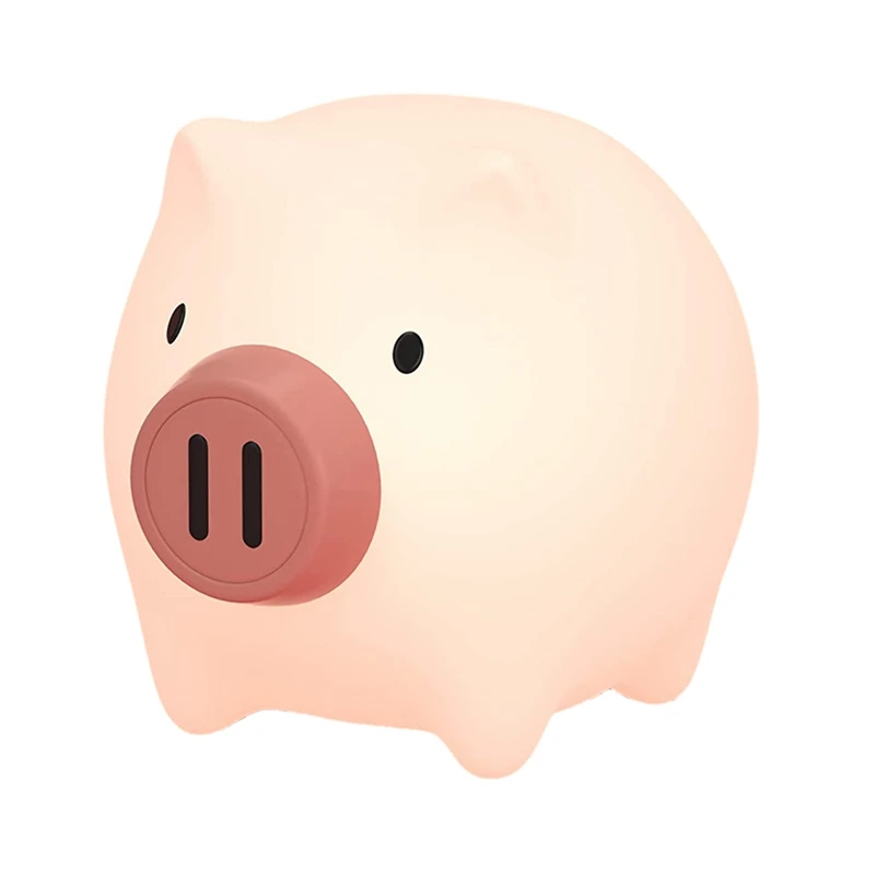 Kawaii Silicone LED Night Light, Dimmable Baby Night Light, Lâmpada de Noite Infantil Animal com Temporização, Candeeiro de Mesa Recarregável