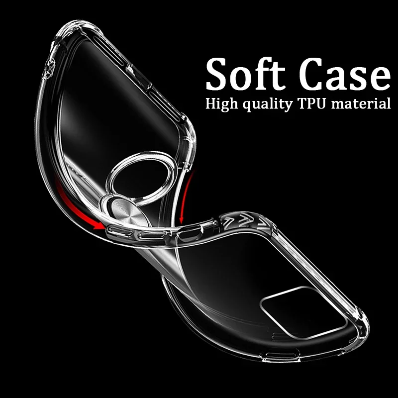 Voor Tecno Spark 40 Pro 40C Case Adsorbeerbare Ring Transparante Airbag Siliconen Shell Voor Tecno Spark 40 Pro Plus 40C cover Fundas