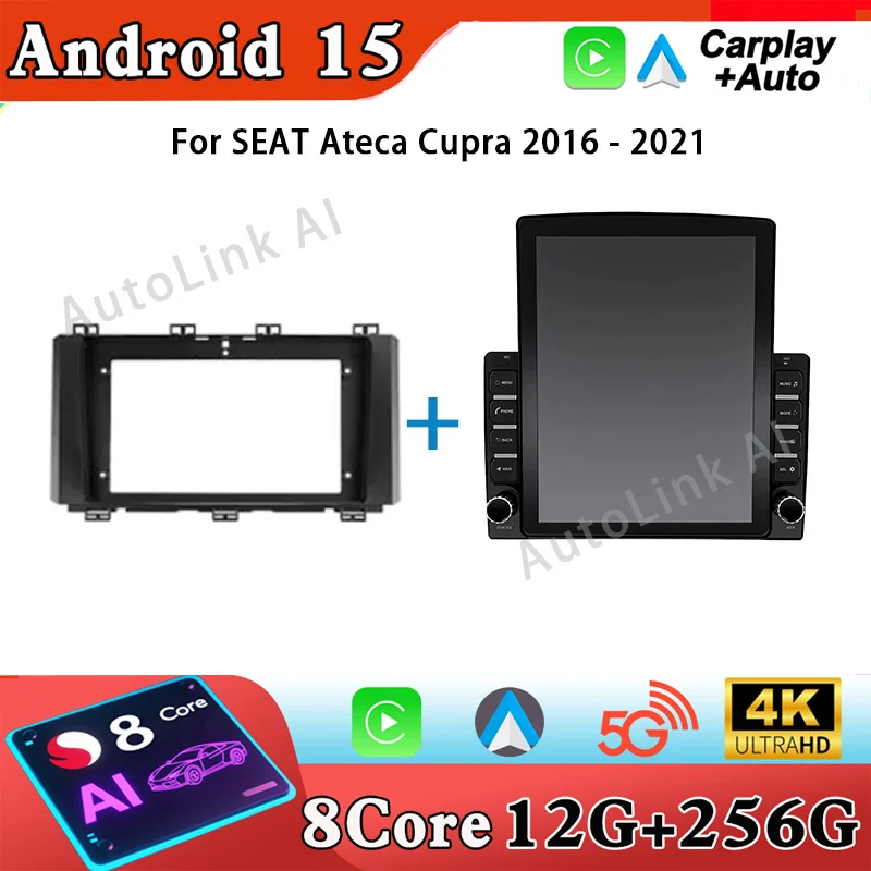 GPS Navigation Car Radio For SEAT Ateca Cupra 2016 - 2021 Multimedia Video Player Android Auto Carplay 4G Head Unit No 2din dvd