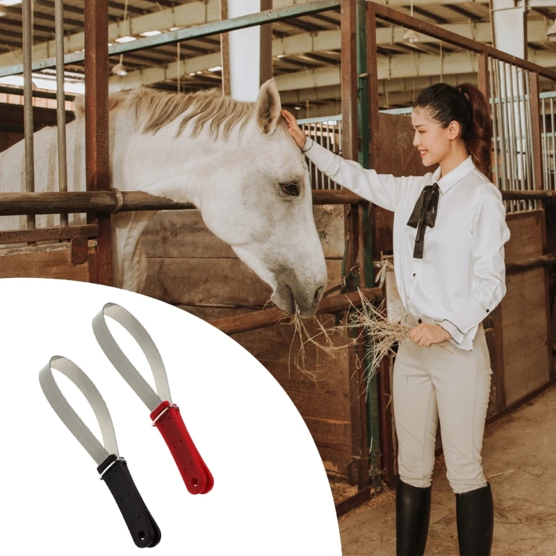 Stainless Steel Horse Deshedding Cleaning Comfortable Grip Horse Sweat Scraper 69HD