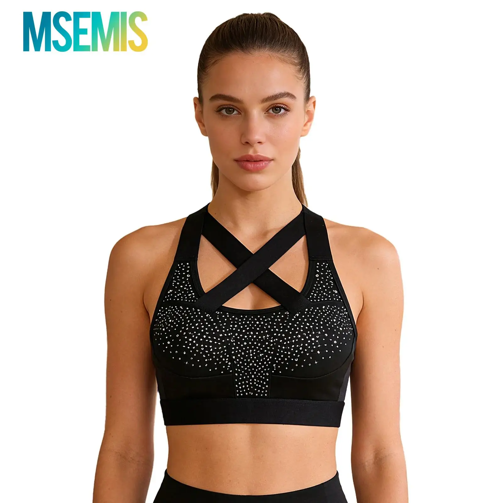 

Женские спортивные бюстгальтеры крест-накрест спереди, укороченные топы, жилет для йоги, укороченная майка с вырезом сзади и съемными подушечками на груди, йога, тренажерный зал, фитнес