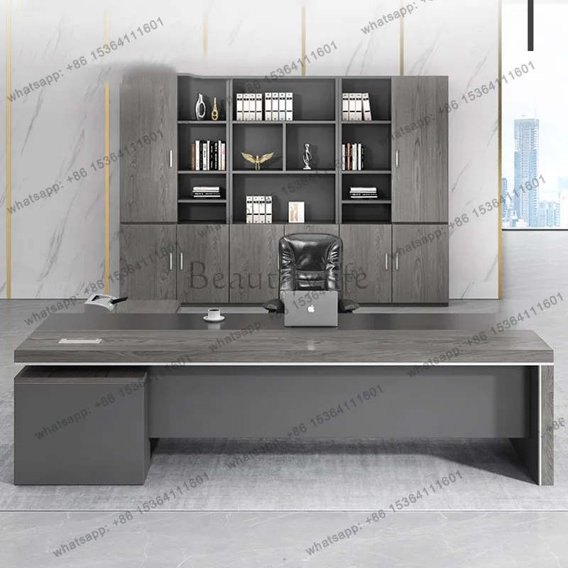 FG Aesthetic Display Office Desk Executive Modern Decoration Design Office Desk Drawer Storage Mesas Escritorio Trendy Furniture