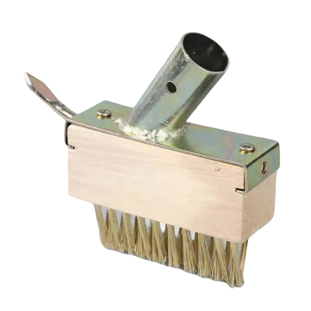 Solid Wood Handle Weeding Brush Long Handle Steel Wire Bristles Weed Remover 100mm Length Replacement Brushes Ground Scrubber