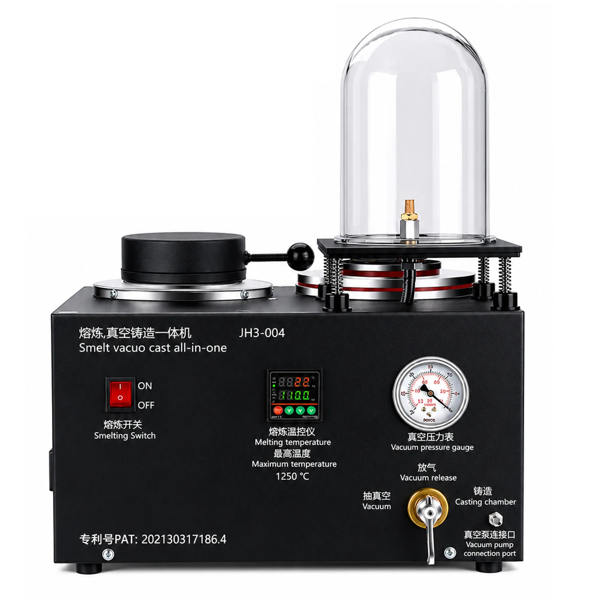 110V 2kg 1150℃ Jewelry Casting Machine With Crucible Kit - Digital Display High Temperature Refining Precious Metal Jewelry Casting Tool - Vacuum Jewelry Casting & Gold Melting Furnace Equipment Metal Casting Kit