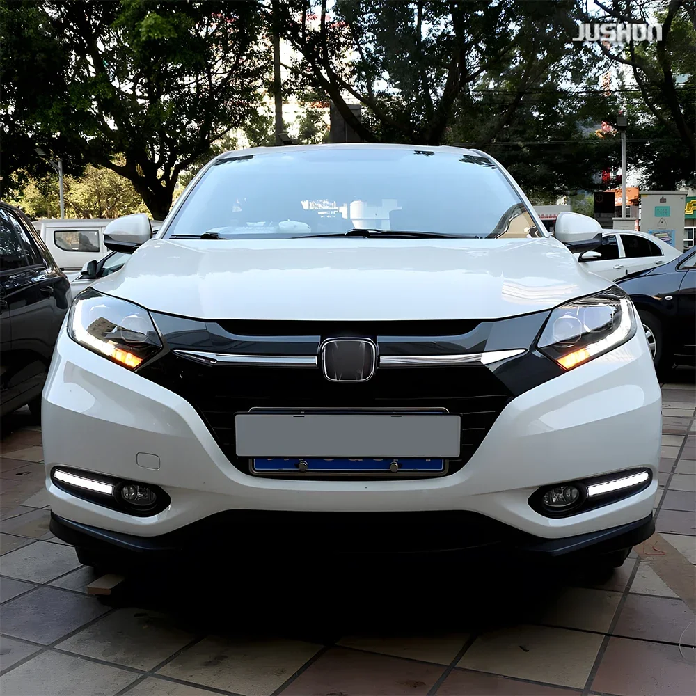 المصابيح الأمامية للسيارات لهوندا Vezel Hr-V Xr-V 2014-2018 مجموعة المصابيح الأمامية للسيارة ترقية LED المزدوج العارض عدسة أداة الملحقات