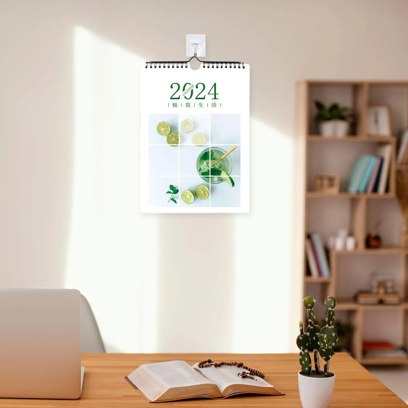 Coil Wall Calendar Hanging Personal Daily Planner Calendar 2024 Calendar with Hook for New Year Living Room Bedroom Holiday Home