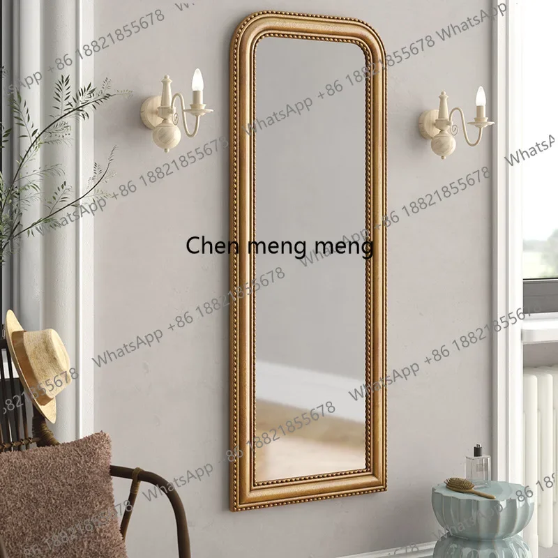 F150 American exquisite carved dressing mirror retro wall-mounted dressing bedroom makeup bathroom washing mirror