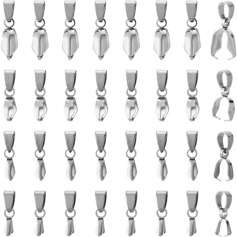 

40 шт., 4 размера, нержавеющая сталь 304, застежка-застежка, висячая застежка, подвеска из бисера, подвеска, соединитель, фурнитура для подвесок