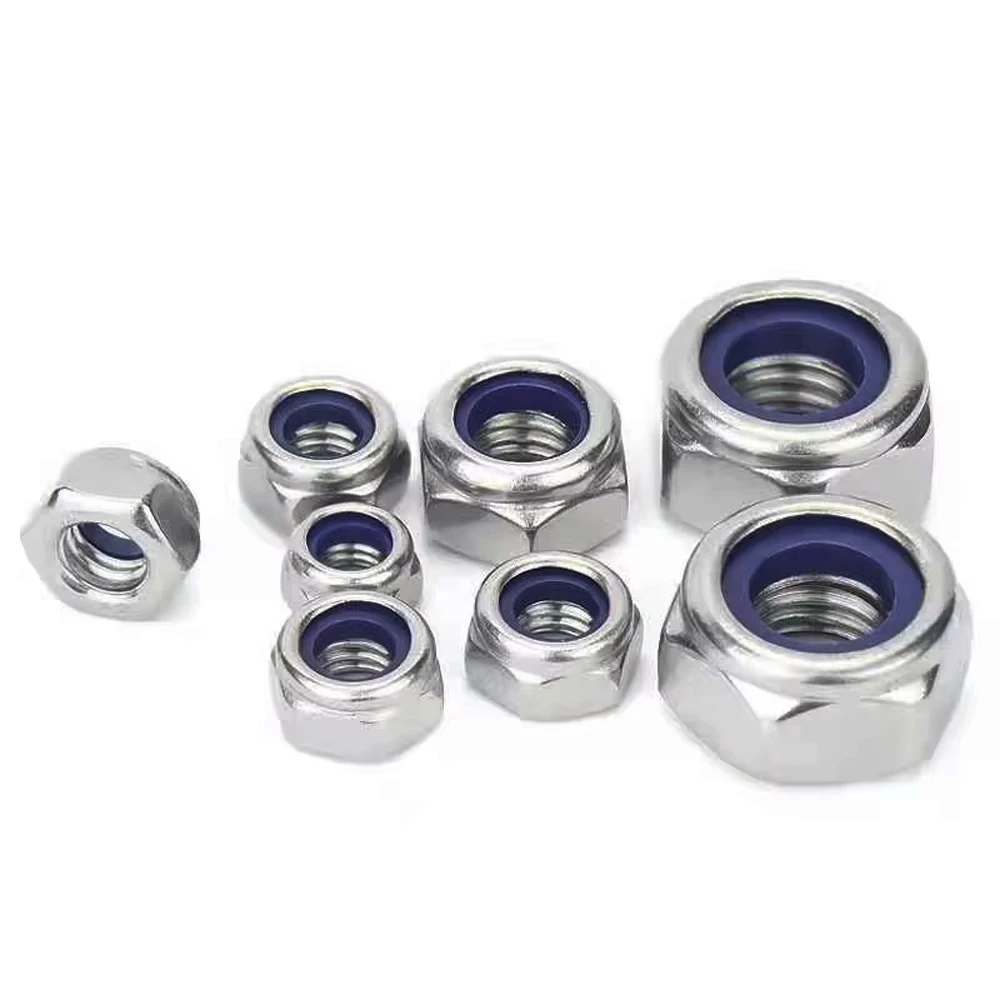 Weiyi DIN985 Sechskant-Selbstsichernde Muttern 2 # 6 # 10 # 1/4 5/16 3/8 7/16 1/2 3/4 UNC UNF SUS304 Edelstahl-Sicherungsmuttern mit Nylon-Einsatz – Detail 8