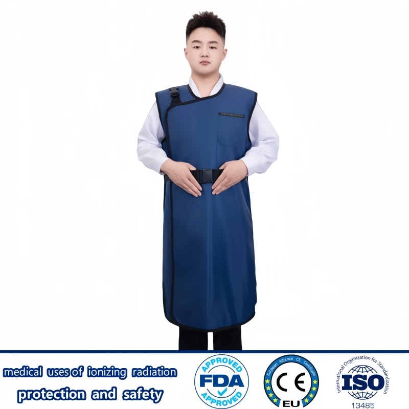 X-Ray Gamma Ray Radiological Protection 0.5mm Pb Super Soft Double-Sided Long Lead Vest Nuclear Radiation Protection Lead Vest