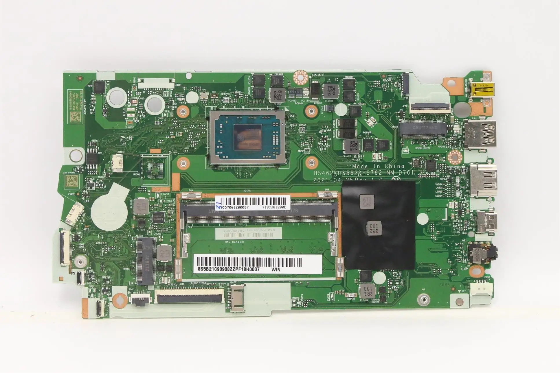 HS462 HS562 HS762 NM-D761 Mainboard For Lenovo IdeaPad 3-15ADA6 Laptop Motherboard with R3 R5 R7 AMD CPU 4G-RAM 100% Test ok