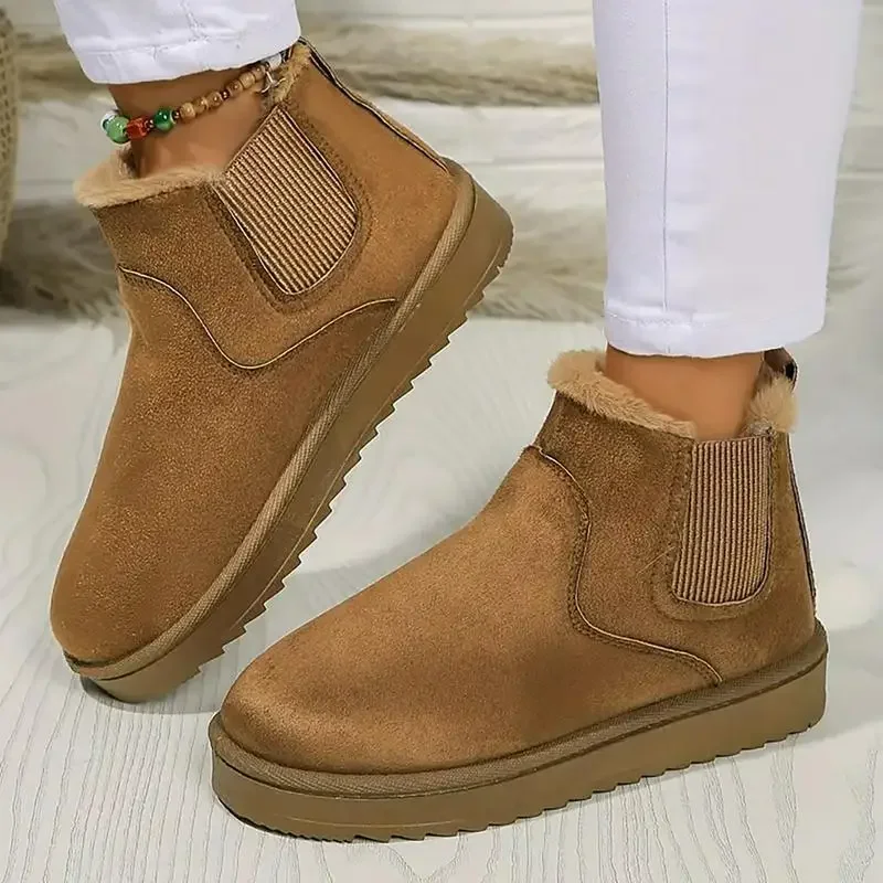 Winter Women Ankle Boots Comfortable Faux Fur Short Snow Boots Anti-slip Cozy Outdoor Platform Designer Shoes Zapatos De Mujer