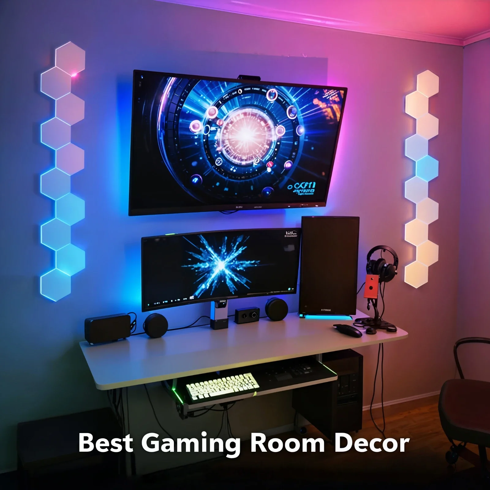 12 LED modulare luce intelligente RGB Hexagon Light APP controllo Bluetooth lampada da parete modulare per accessori per la decorazione della sala da gioco