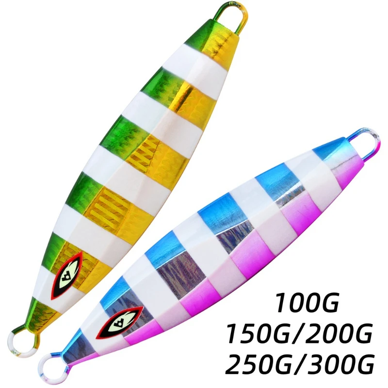 

New Slow Pitch Jigging Boat Fishing Saltwater 200g 250g 300g Deep Sea Slow Sinking Luminous Artificial Fishing Lure For Grouper