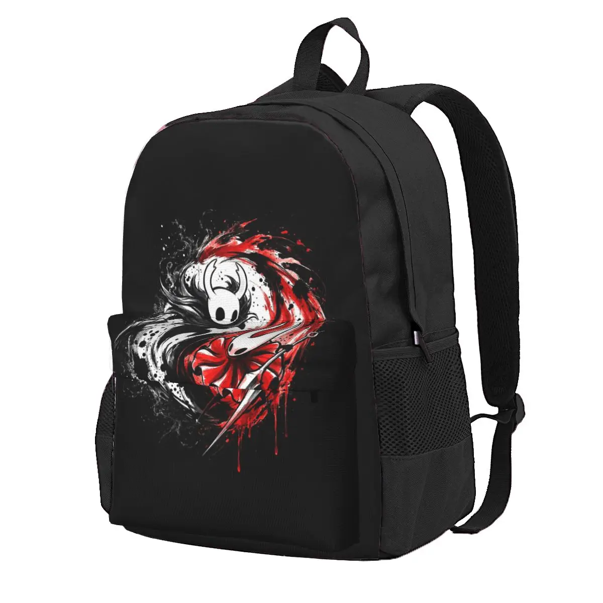 Hollow Knight White And Red Student Backpack School Bag Hiking Travel Daypack for Men Women Fashion Bookbag Shoulder Bags
