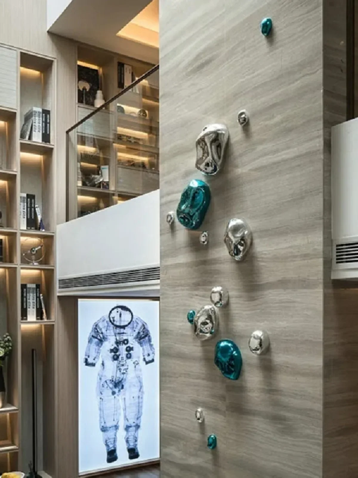 Modern Light Luxury Metal Decoration Stainless Steel Pebble TV Wall Decoration Electroplated Small Stone Wall Decoration Crafts