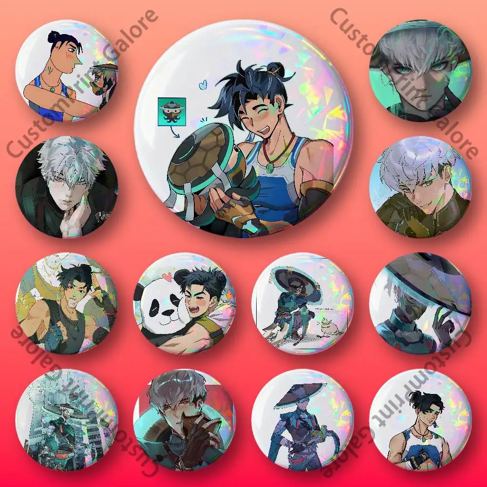 O-OverwatchES Wuyang Mizuki Badges 58 44 32 75 25 mm Enamel Pin Tinplate Round Brooch Cosplay Nijigen Otaku Culture