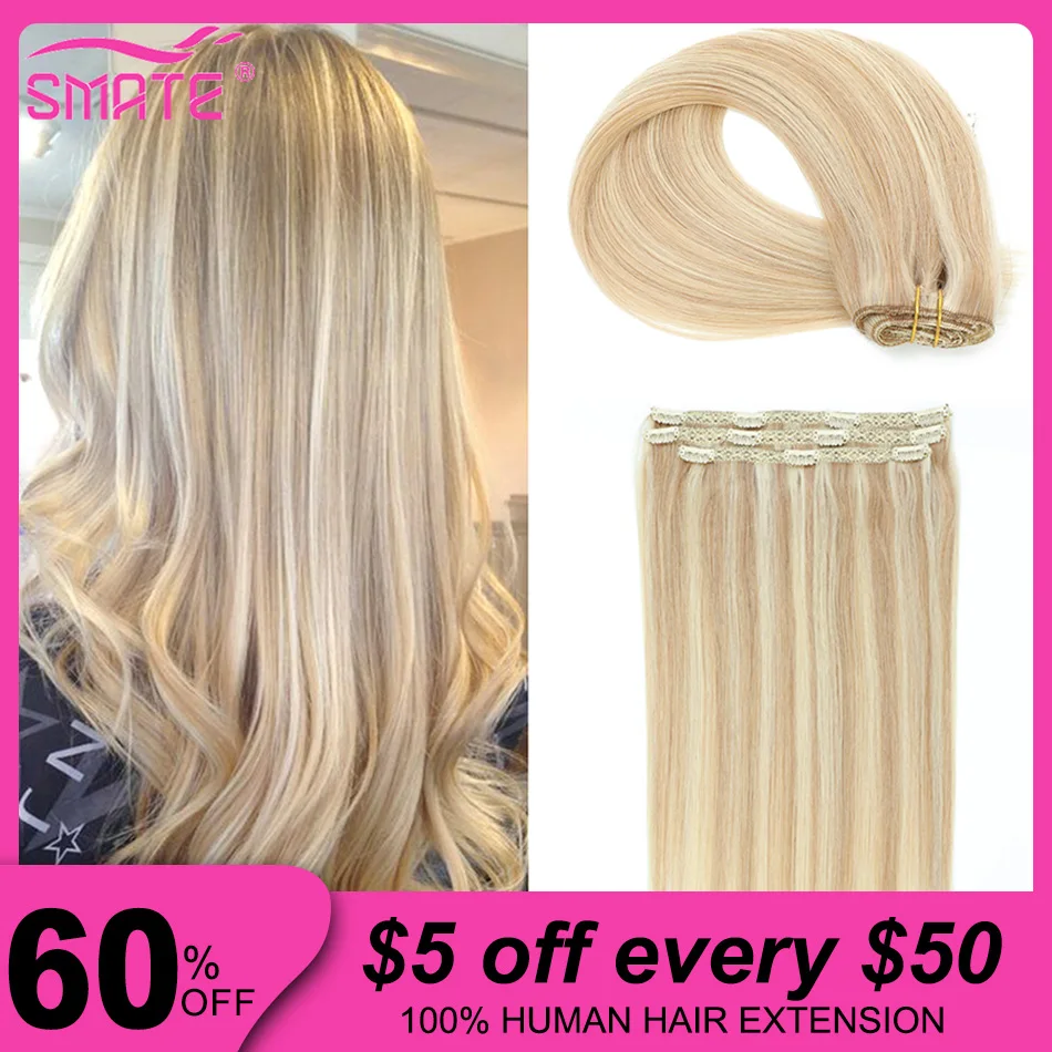 Clip In Hair Extensions 100% Human Hair 3 Pieces Bone Straight Clip Ins Hair Extension 50-100G Real Natural European Hair 14-28