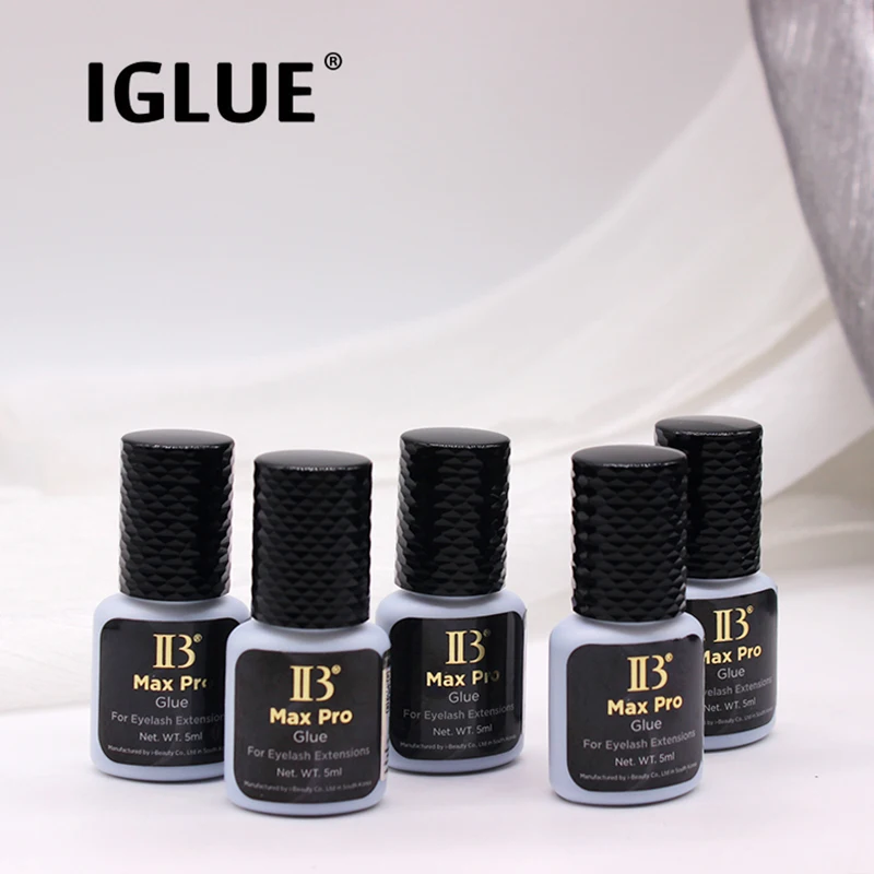 5bottles New IB Max Pro Eyelash Extension Glue 0.3S Fast Dry Long Lasting 5ml Black Korea Original Adhesive Beauty Tools