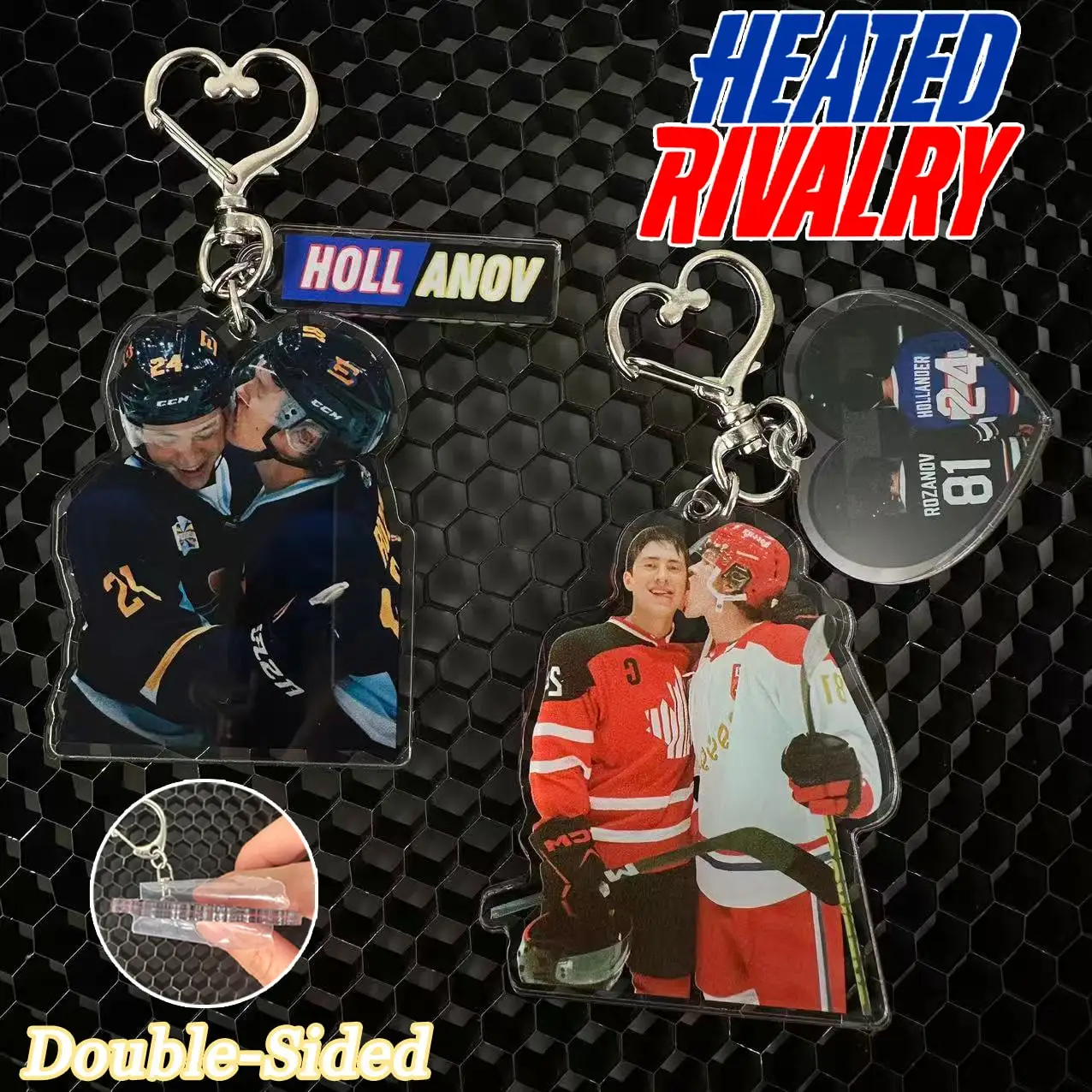 

Heated Rivalry 2D Acrylic Keychain, Double-Sided Printed Key Ring, Desktop Decor &Bag Pendant, Birthday Gift,