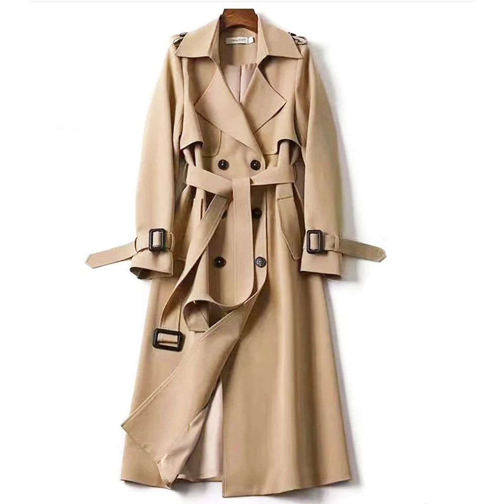 

BluWin Autum Winter Fashion Long Trench Coat For Women Elegant Office Lady New In Coats&Jackets Outerwears Femme Clothes Casual