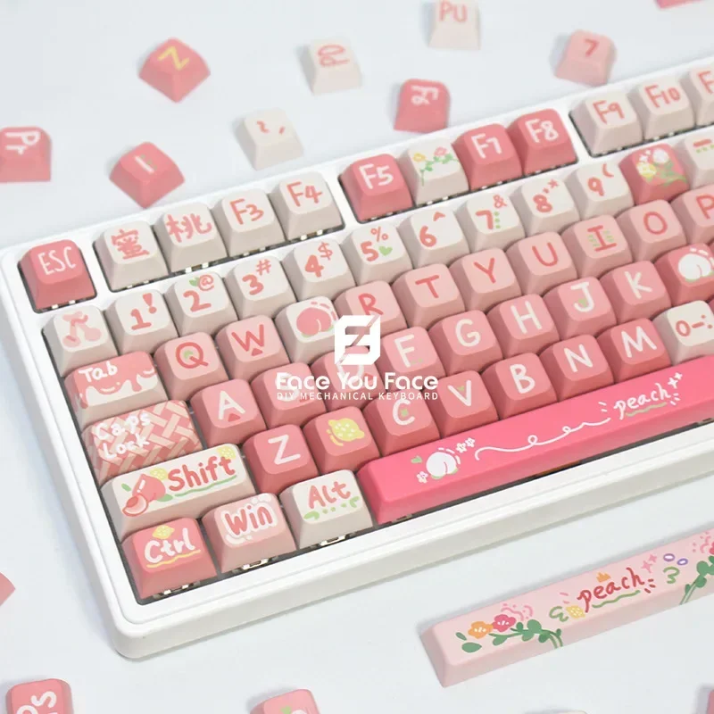 Imagem -04 - Tampa Chave de Nectarina Pbt Moa Xda Cereja Perfil Duplo Tiro Teclado Mecânico de Sublimação Térmica para Personalização