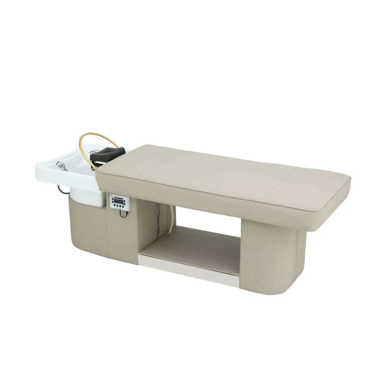 Intelligent Constant Temperature Shampoo Bed With Water Circulation System Luxury Flat Hair Washing Massage Table for Salon Spa
