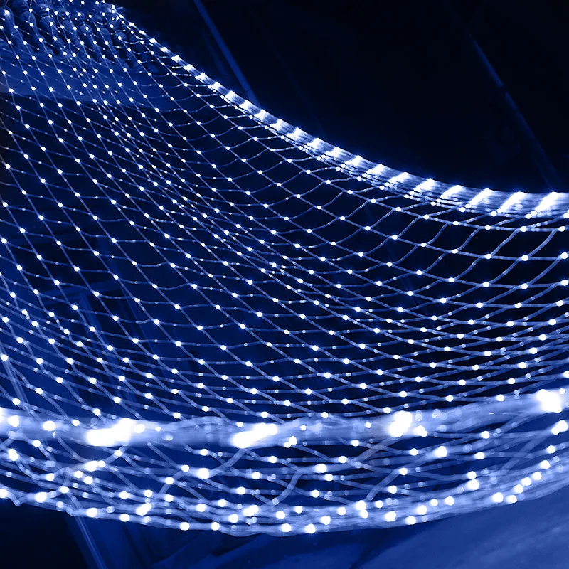 6x4M 3x3M LED Net Mesh Light Christmas Window Curtain String Light Outdoor Fairy Light Garland for Wedding Holiday Decor Lamp