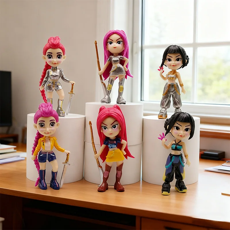 

Anime Cartoon Kpop Demon Hunters Zoey Rumi Mira Desktop Ornament Y2K Creative New Trendy Toy Computer Desktop Figure Collect