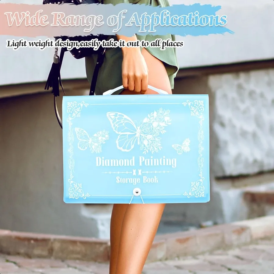 2 Pack A3 Diamond Painting Storage Book Handheld 60 Pages Diamond Art Portfolio Large Diamond Art Storage Folder Suitable for 1