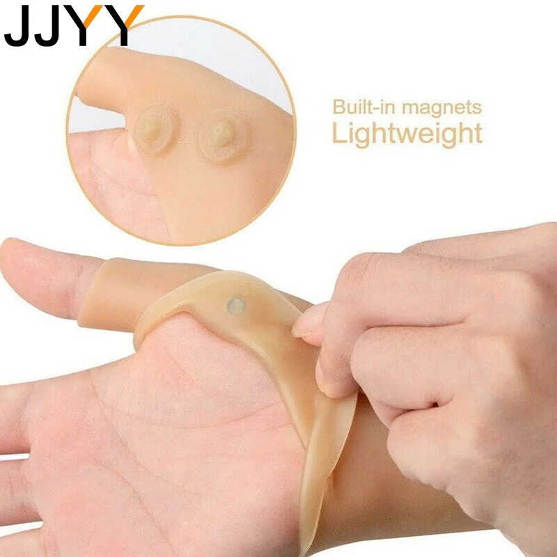 JJYY 1PC Magnetic Therapy Wrist Hand Thumb Support Gloves Silicone Gel Arthritis Pressure Corrector Massage Pain Relief Gloves