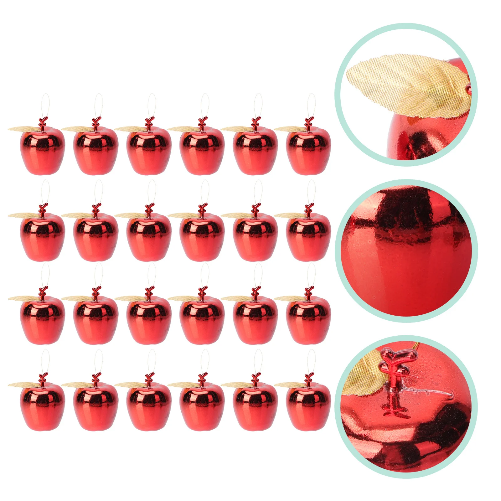 24 قطعة عيد الميلاد التفاح الحلي محاكاة مطلي زينة معلقة لشجرة إكليل عيد الميلاد ديكور المنزل قلادة عيد الميلاد #5