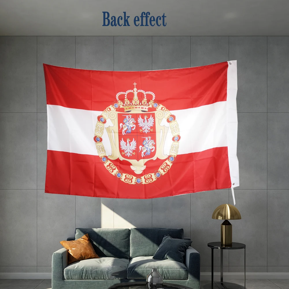 Polish-Lithuanian Commonwealth Flag Printed Polyester Shaft Cover Brass Grommets Design Outdoor Advertising Banner Decoration image 2