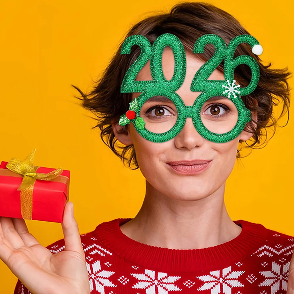 

4Pcs Snowflake Christmas Glasses Holiday Party Photo Props Funny Glitter Sunglasses Costume Eyewear Funny Holiday Glasses Frames